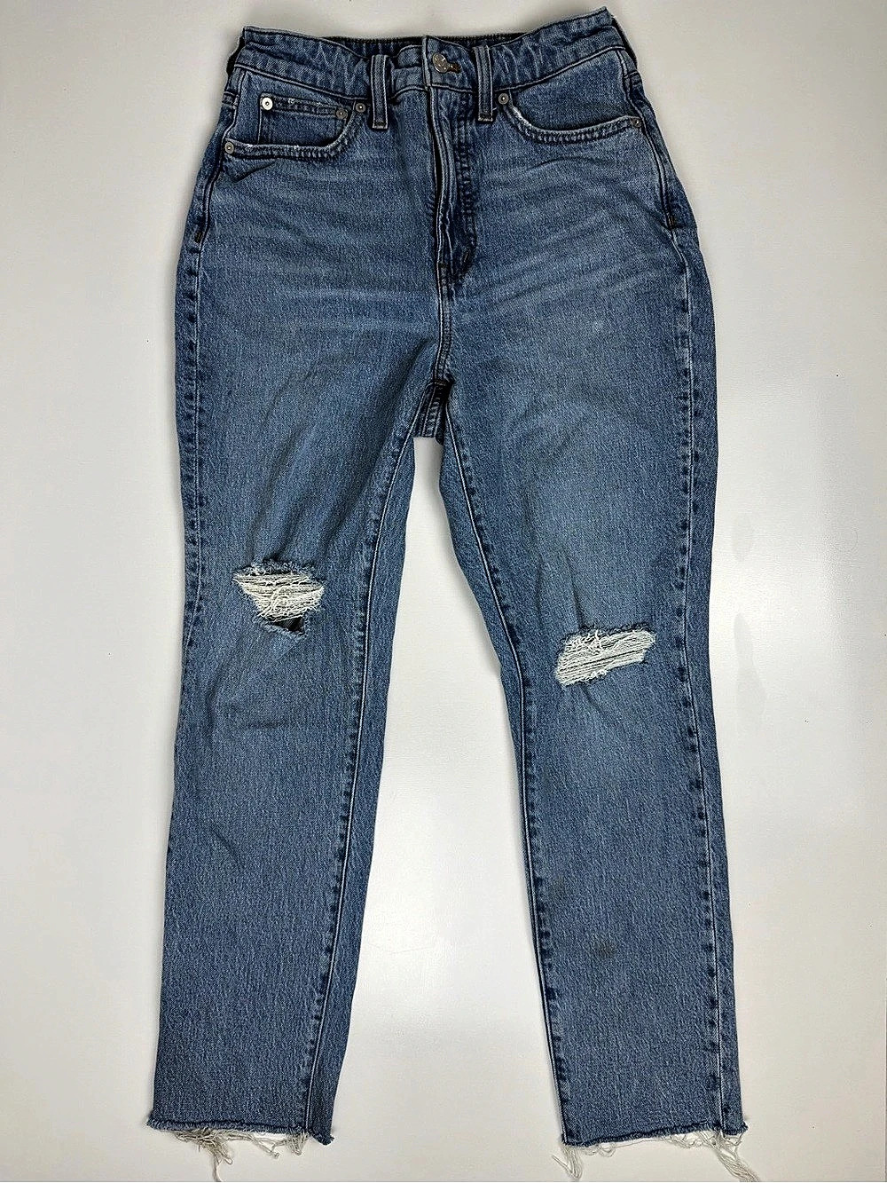 Madewell The Curvy Perfect Vintage Jean Distressed High Rise Jeans Waist 27
